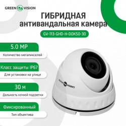 УЦ Гибридная антивандальная камера GV-113-GHD-H-DOK50-30 (17107)